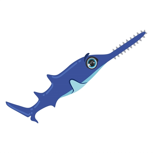 Under the Sea Theme Sawfish Transparent Sticker